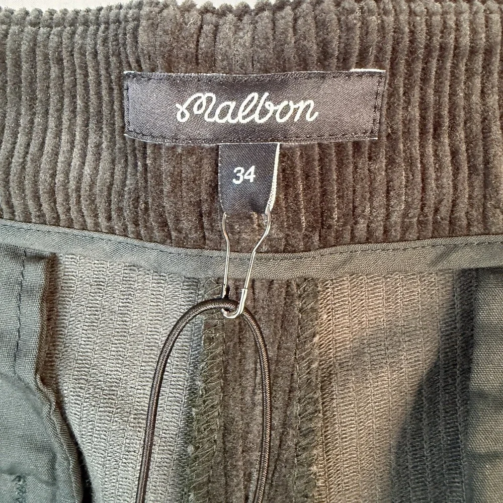 Malbon Corduroy Mens Pants Extremely Rare DarkGreen SZ-34 Casual Golf Korea Made